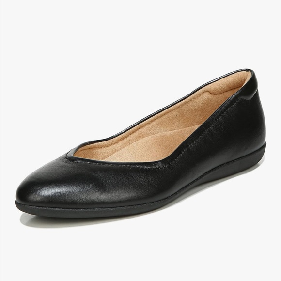 Naturalizer‎ Vivienne Black Leather Flats Sz. 8 - Picture 1 of 10